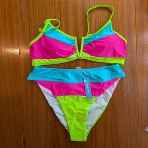 Neon high waisted bikini